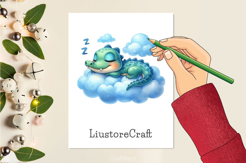 Blue Baby Animals Sleeping Clipart Bundle - CraftNest - Digital Crafting and Art