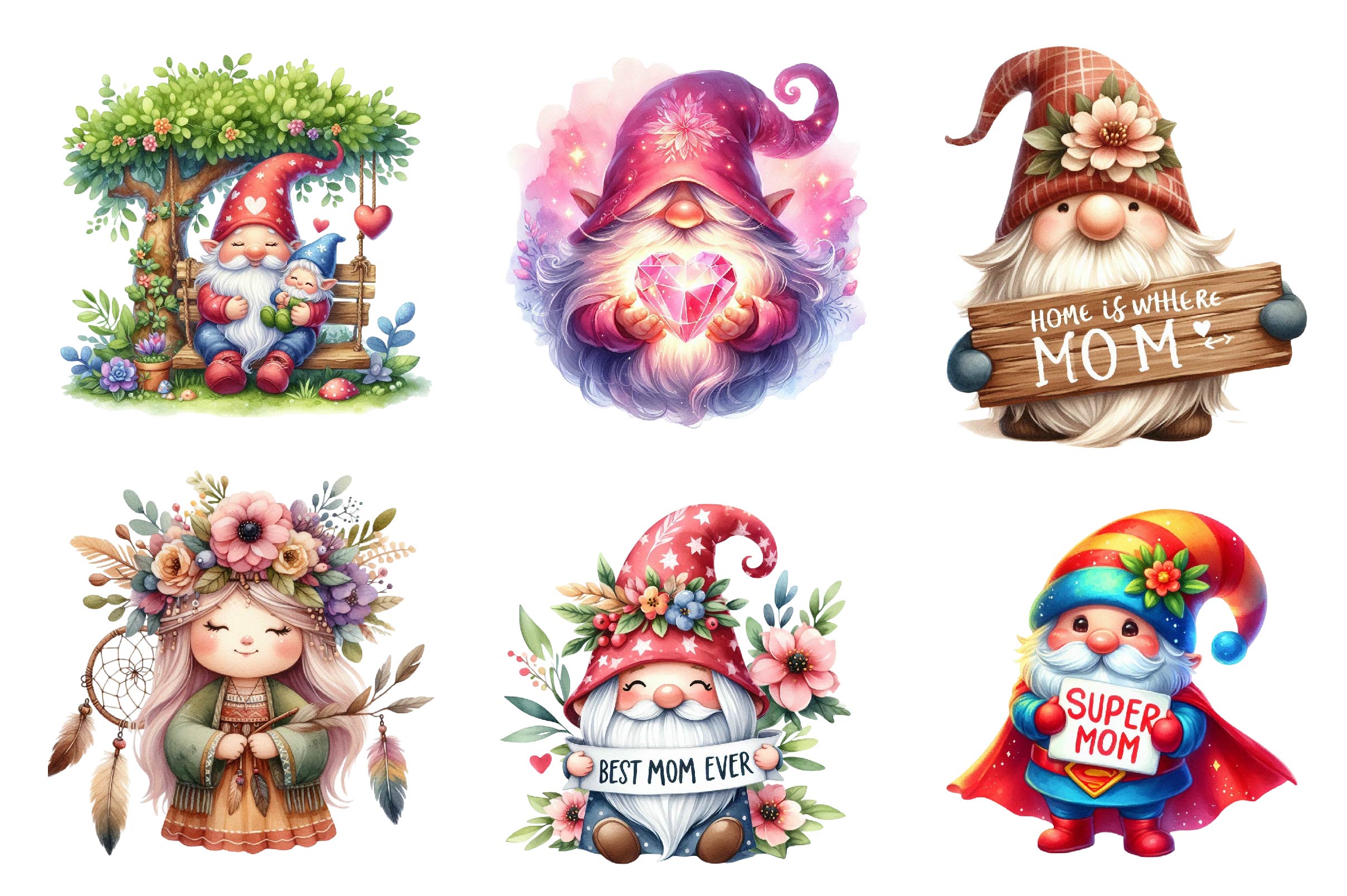 Mothers Day Gnomes Clipart Bundle - CraftNest - Digital Crafting and Art