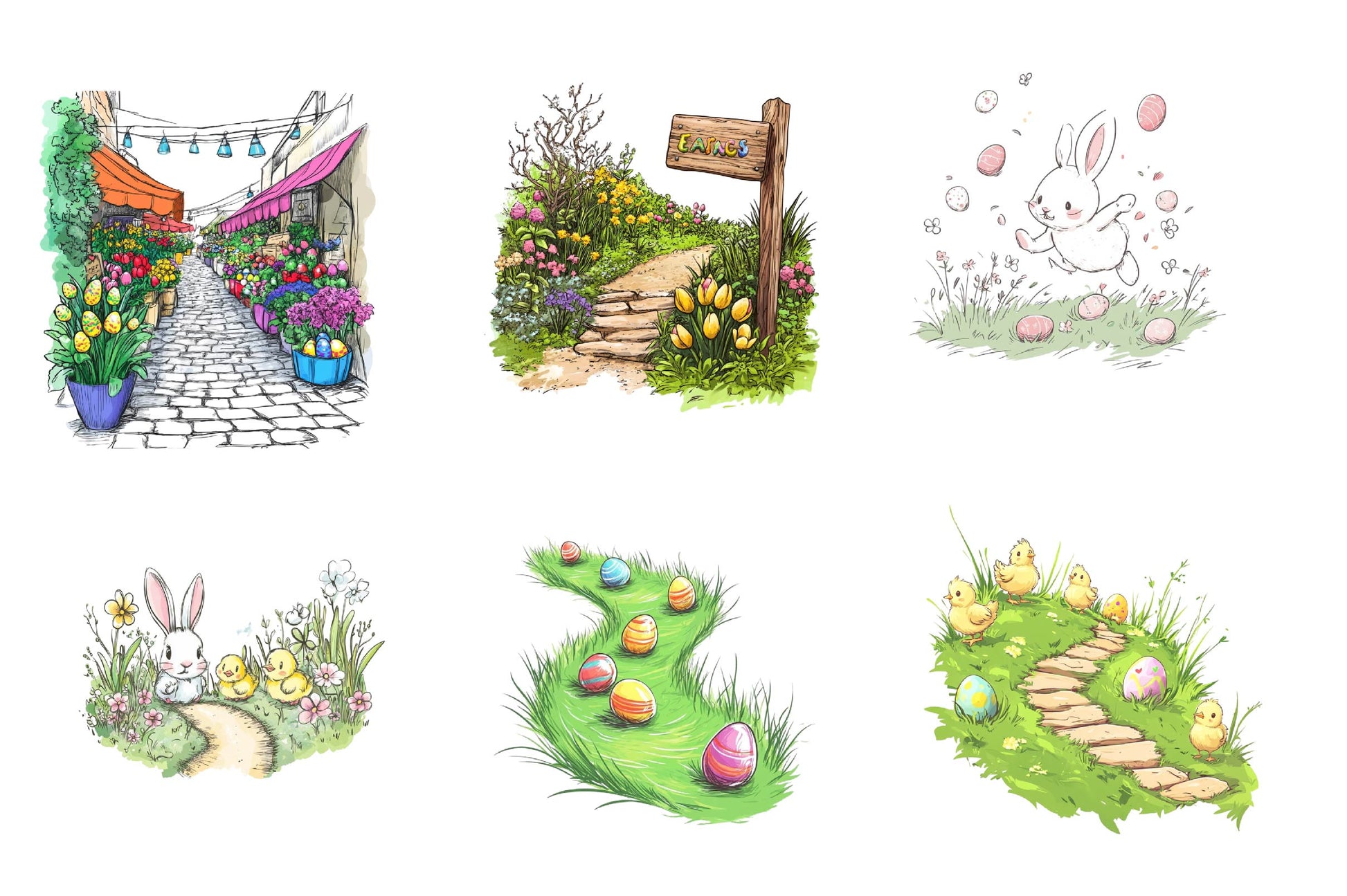 Spring Easter Path Clipart Bundle - CraftNest - Digital Crafting and Art