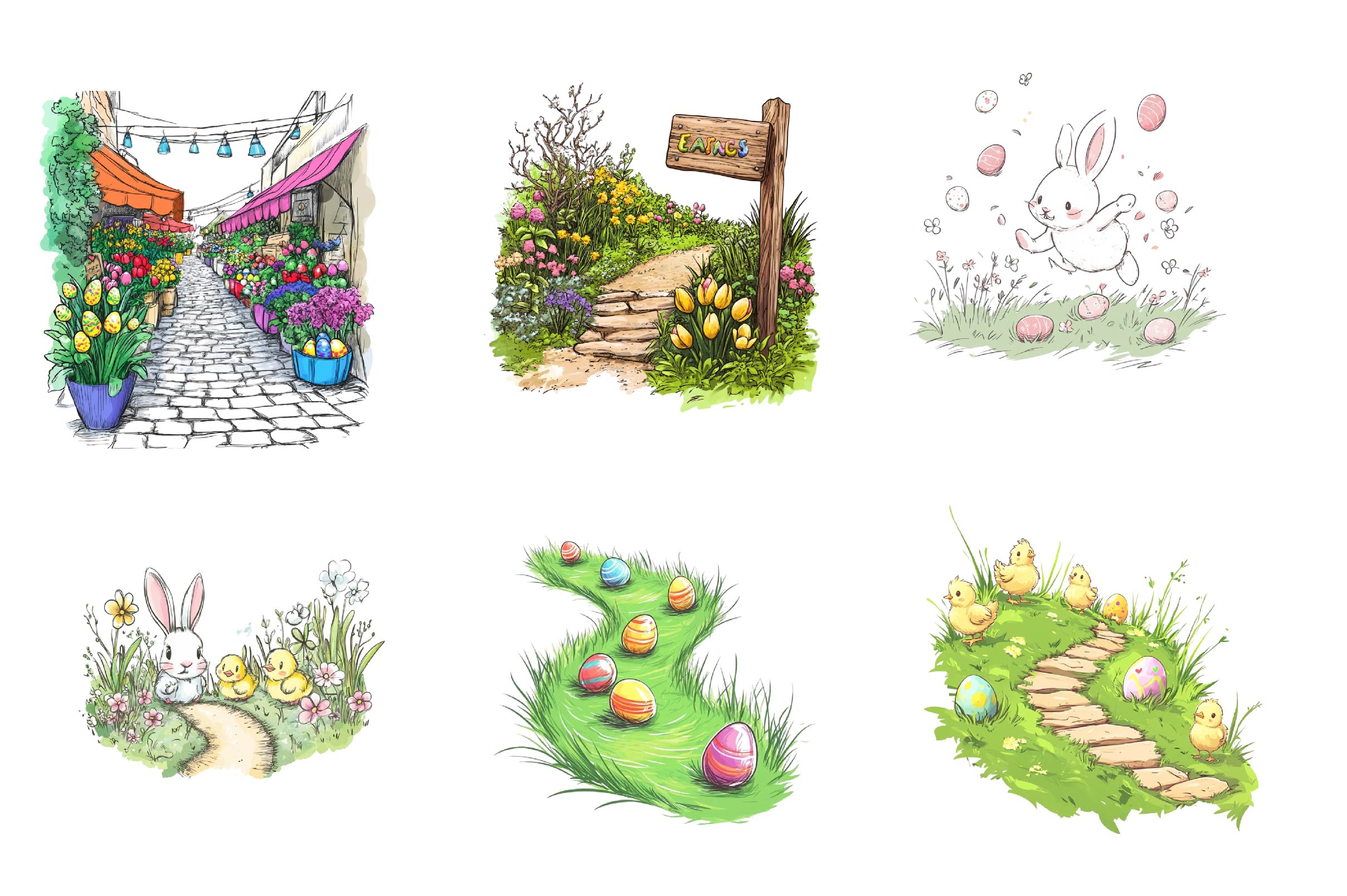 Spring Easter Path Clipart Bundle - CraftNest - Digital Crafting and Art