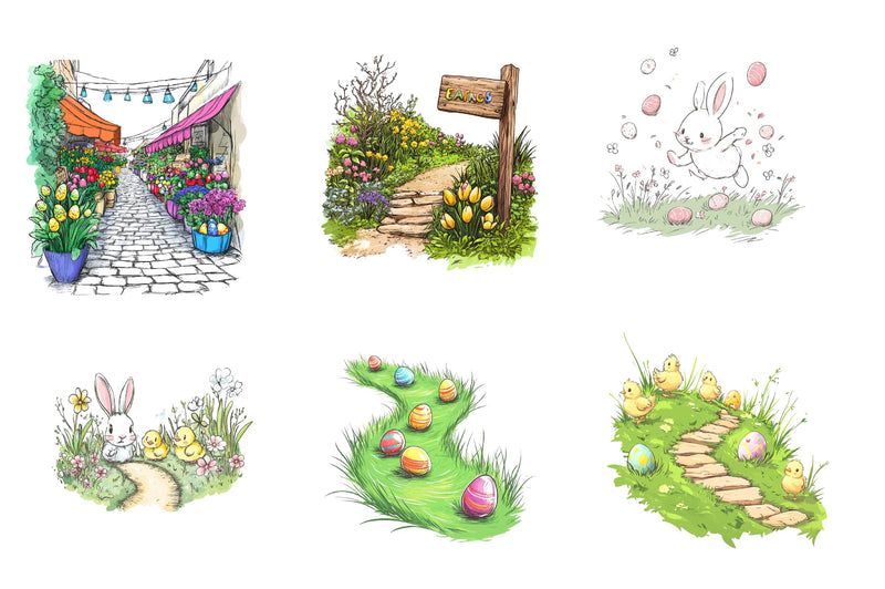 Spring Easter Path Clipart Bundle - CraftNest - Digital Crafting and Art