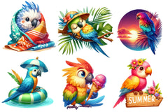 Summer Parrot Clipart Bundle 1 - CraftNest - Digital Crafting and Art