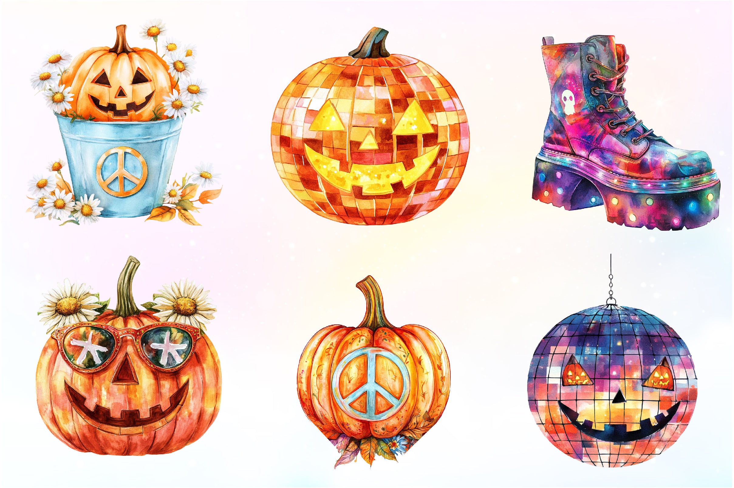 Groovy 70s Halloween Clipart Bundle - CraftNest - Digital Crafting and Art