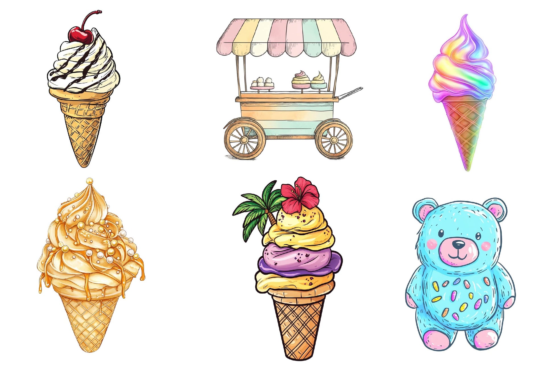 Summer Ice Cream Clipart Bundle 3 - CraftNest - Digital Crafting and Art
