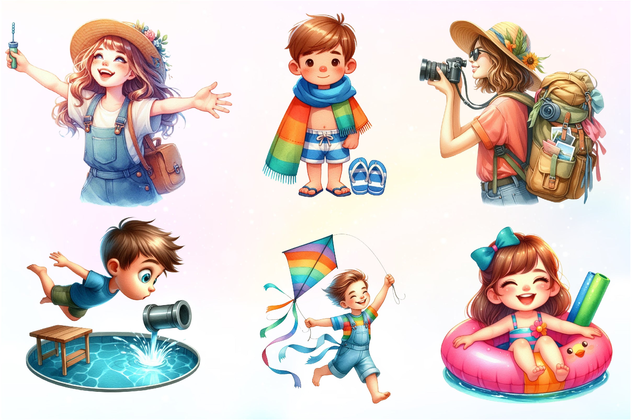 Summer Kids Clipart Bundle - CraftNest - Digital Crafting and Art