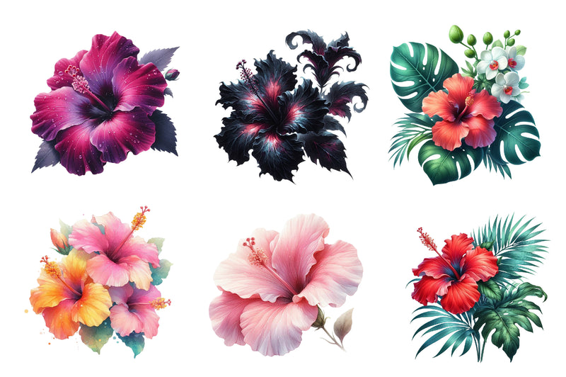 Hibiscus Flowers Clipart Bundle - CraftNest - Digital Crafting and Art