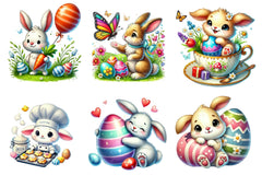 Easter Cute Bunny Clipart Bundle - CraftNest - Digital Crafting and Art