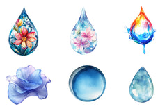 Spring Water Droplets Clipart Bundle - CraftNest - Digital Crafting and Art