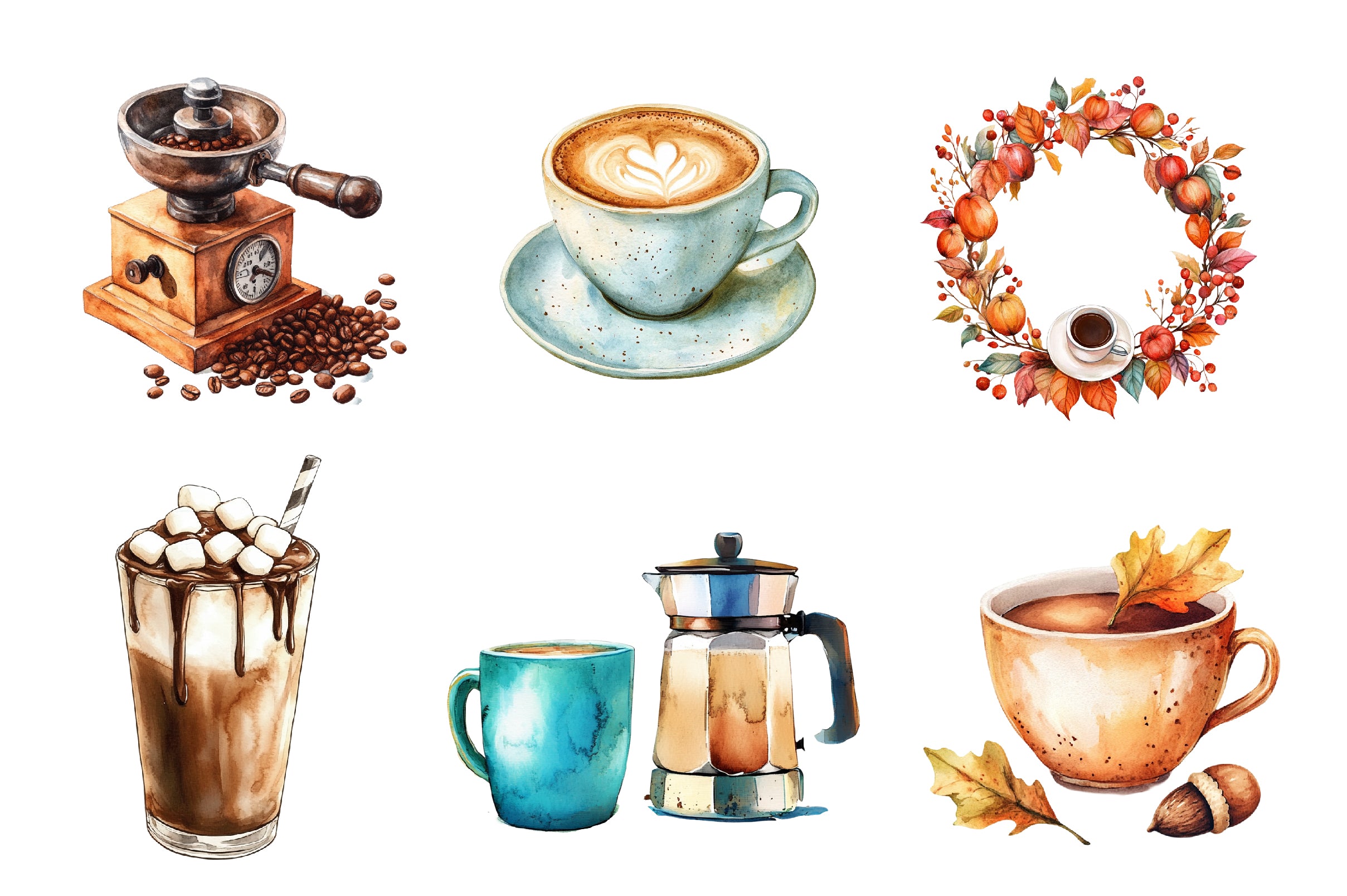 Cozy Autumn Coffee Clipart Bundle - CraftNest - Digital Crafting and Art