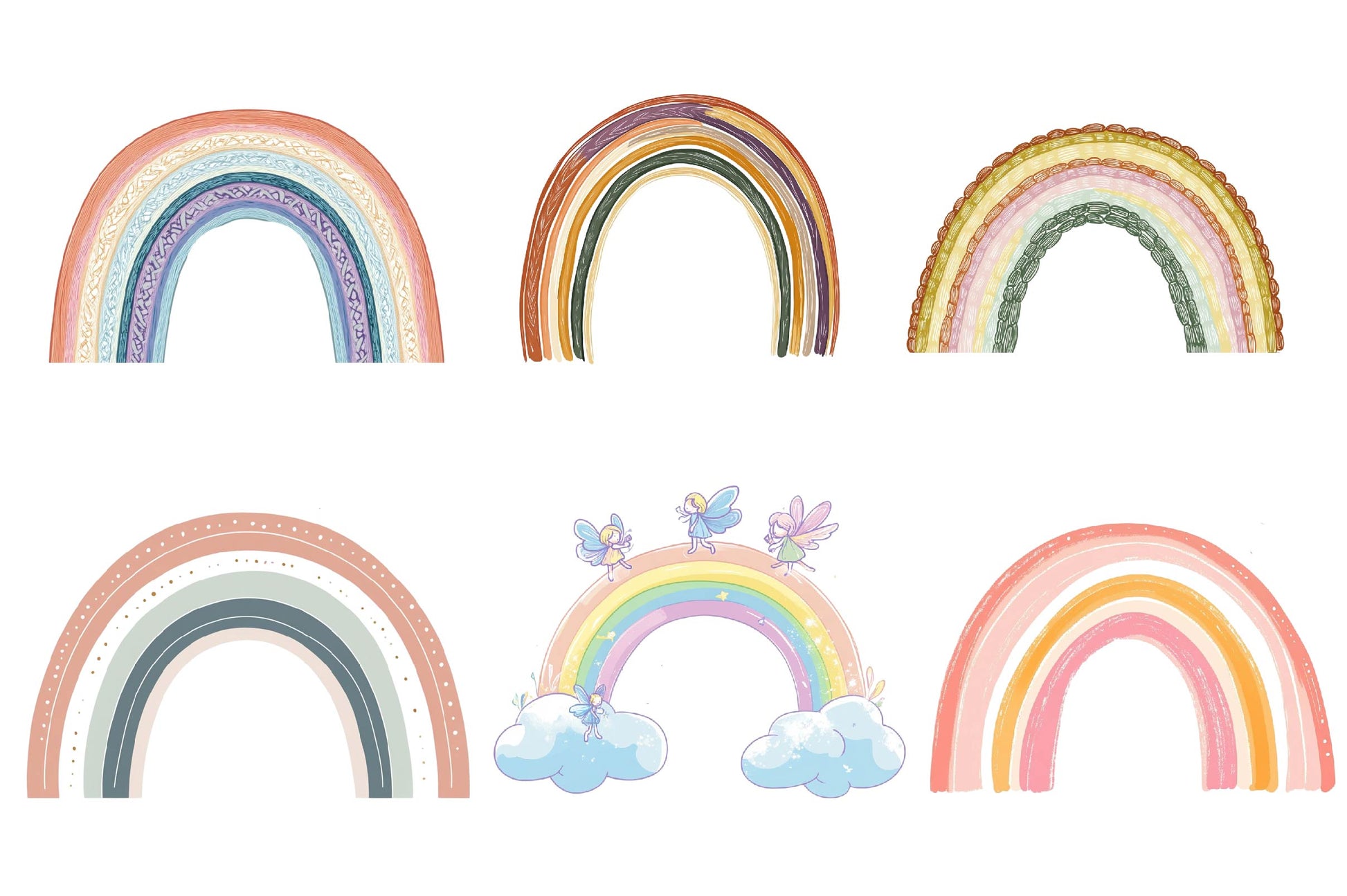 Boho Rainbow Clipart Bundle 1 - CraftNest - Digital Crafting and Art