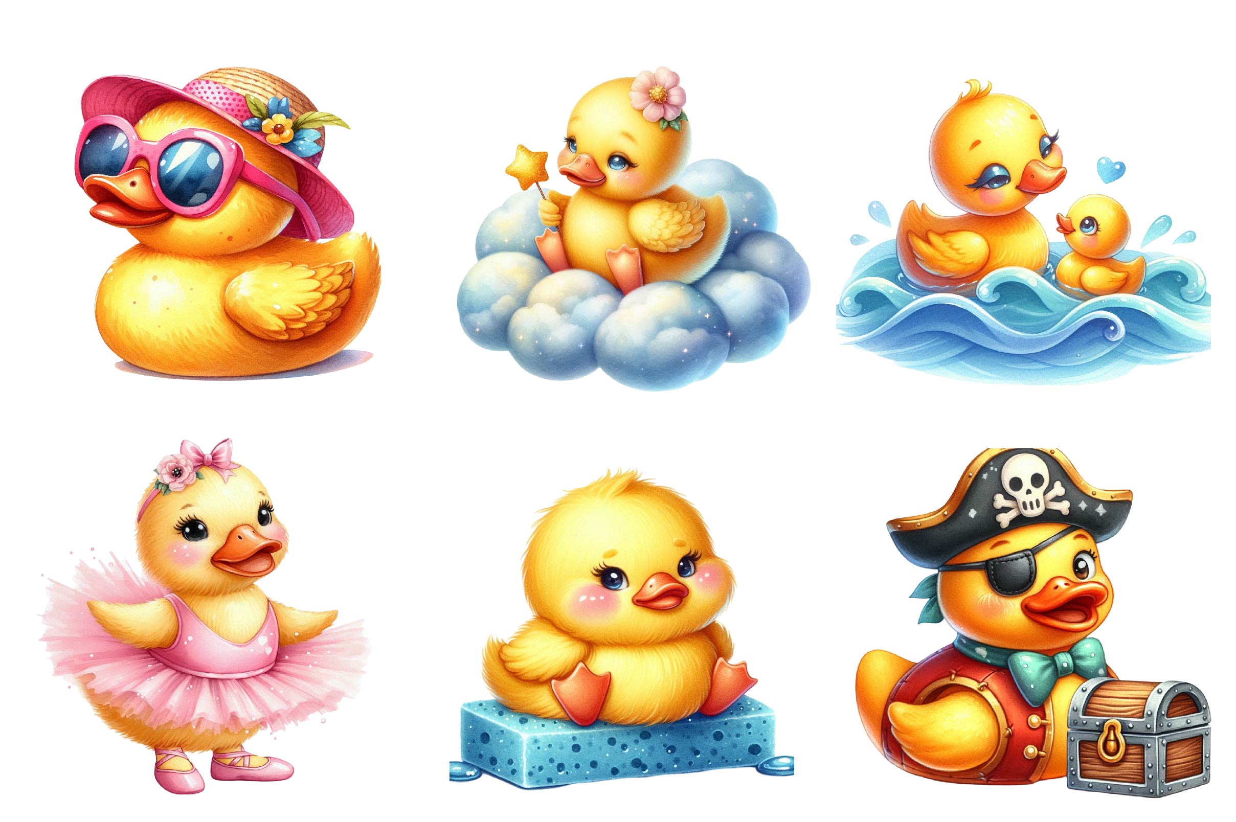 Cute Rubber Ducks Clipart Bundle - CraftNest - Digital Crafting and Art