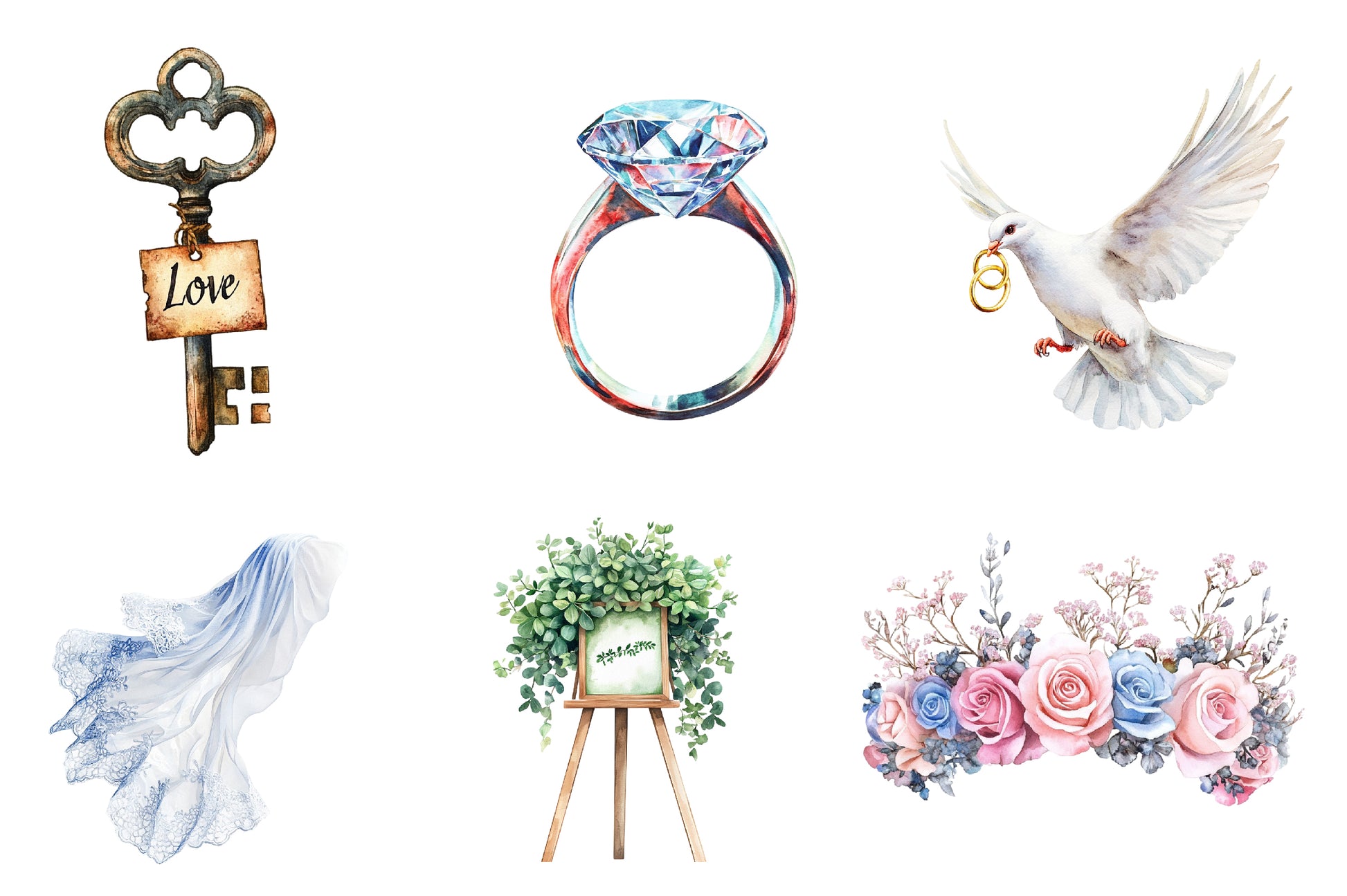 Elegant Wedding Clipart Bundle - CraftNest - Digital Crafting and Art