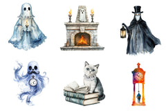 Antique Halloween Ghost Clipart Bundle - CraftNest - Digital Crafting and Art