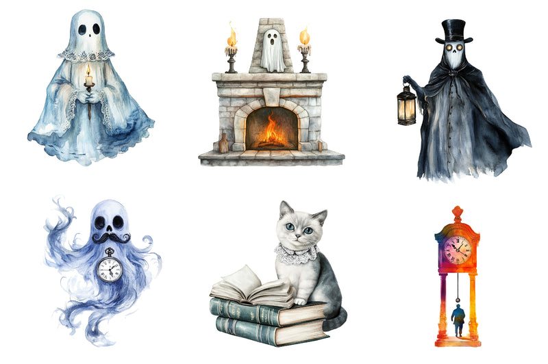 Antique Halloween Ghost Clipart Bundle - CraftNest - Digital Crafting and Art