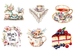 Rustic Tea Salon Mothers Day Clipart Bundle - CraftNest - Digital Crafting and Art