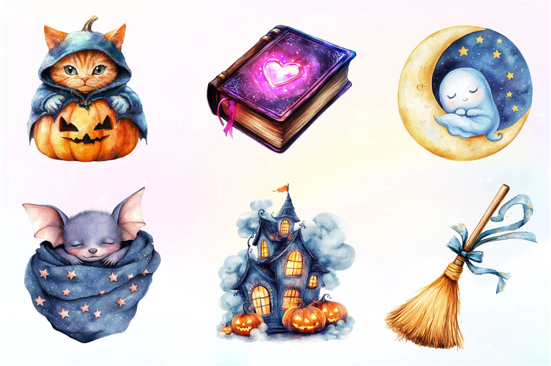 Dreamy Cute Halloween Clipart Bundle - CraftNest - Digital Crafting and Art