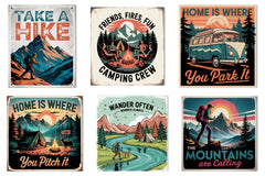 Vintage Summer Camping Sign Clipart Bundle - CraftNest - Digital Crafting and Art