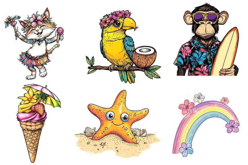 Cute Hawaiian Summer Clipart Bundle - CraftNest - Digital Crafting and Art