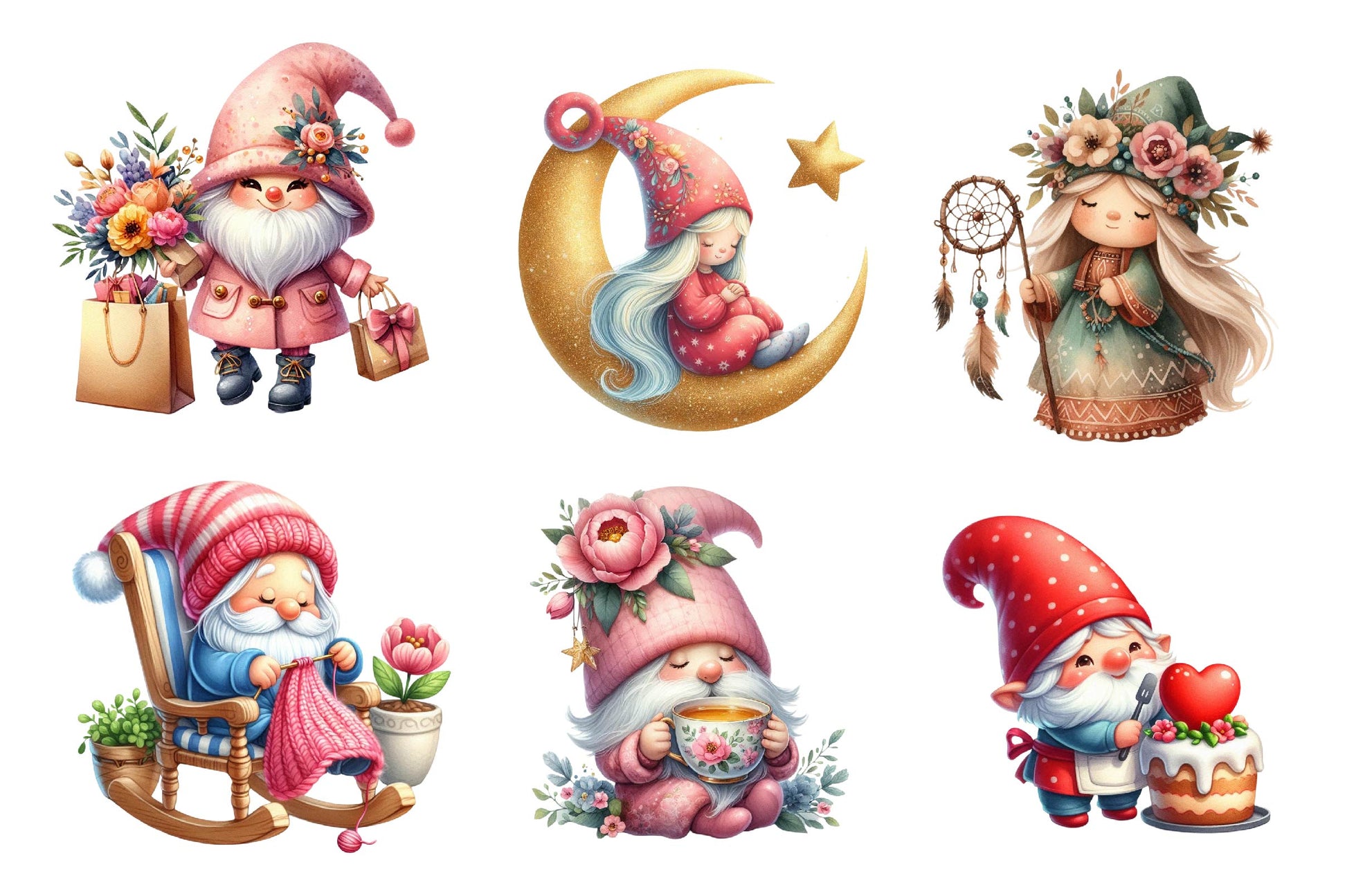 Mothers Day Gnomes Clipart Bundle - CraftNest - Digital Crafting and Art