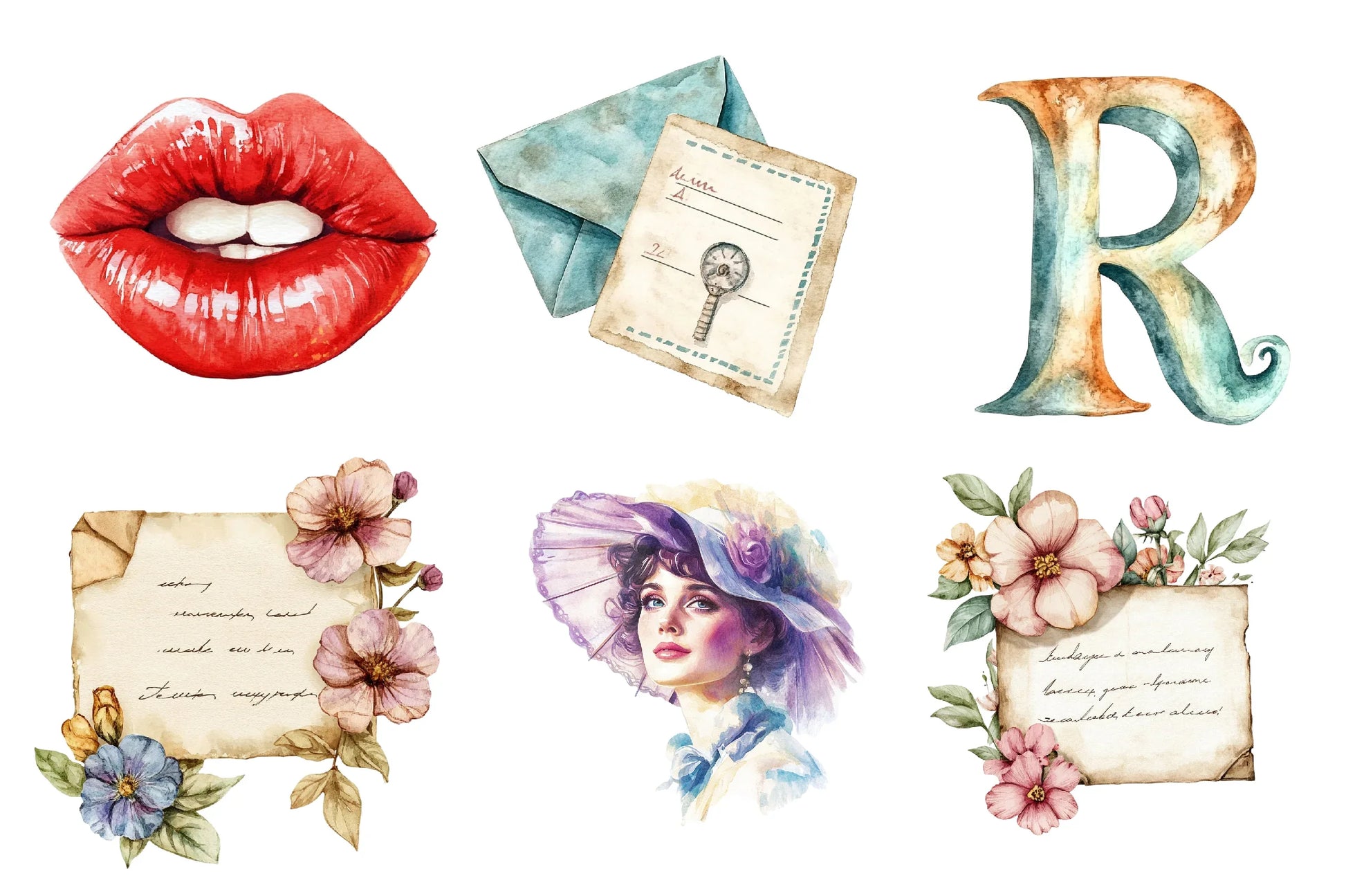 1920S Summer Postcard Clipart Bundle - CraftNest - Digital Crafting and Art