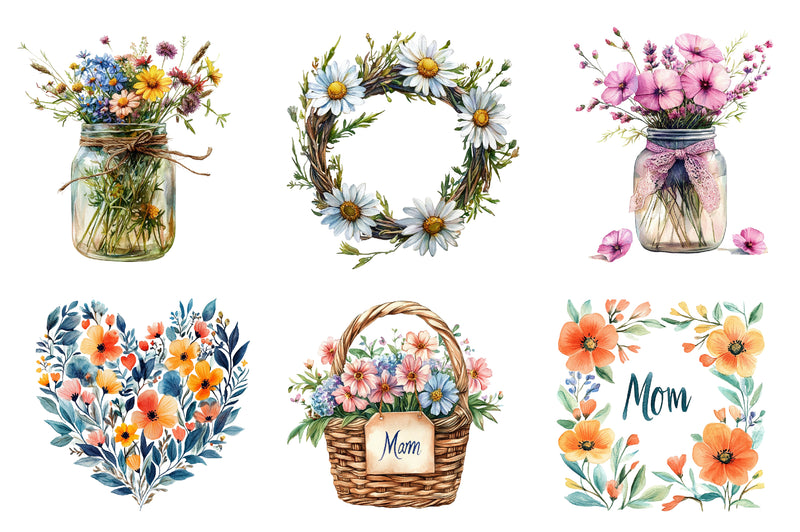 Rustic Mothers Day Clipart Bundle - CraftNest - Digital Crafting and Art