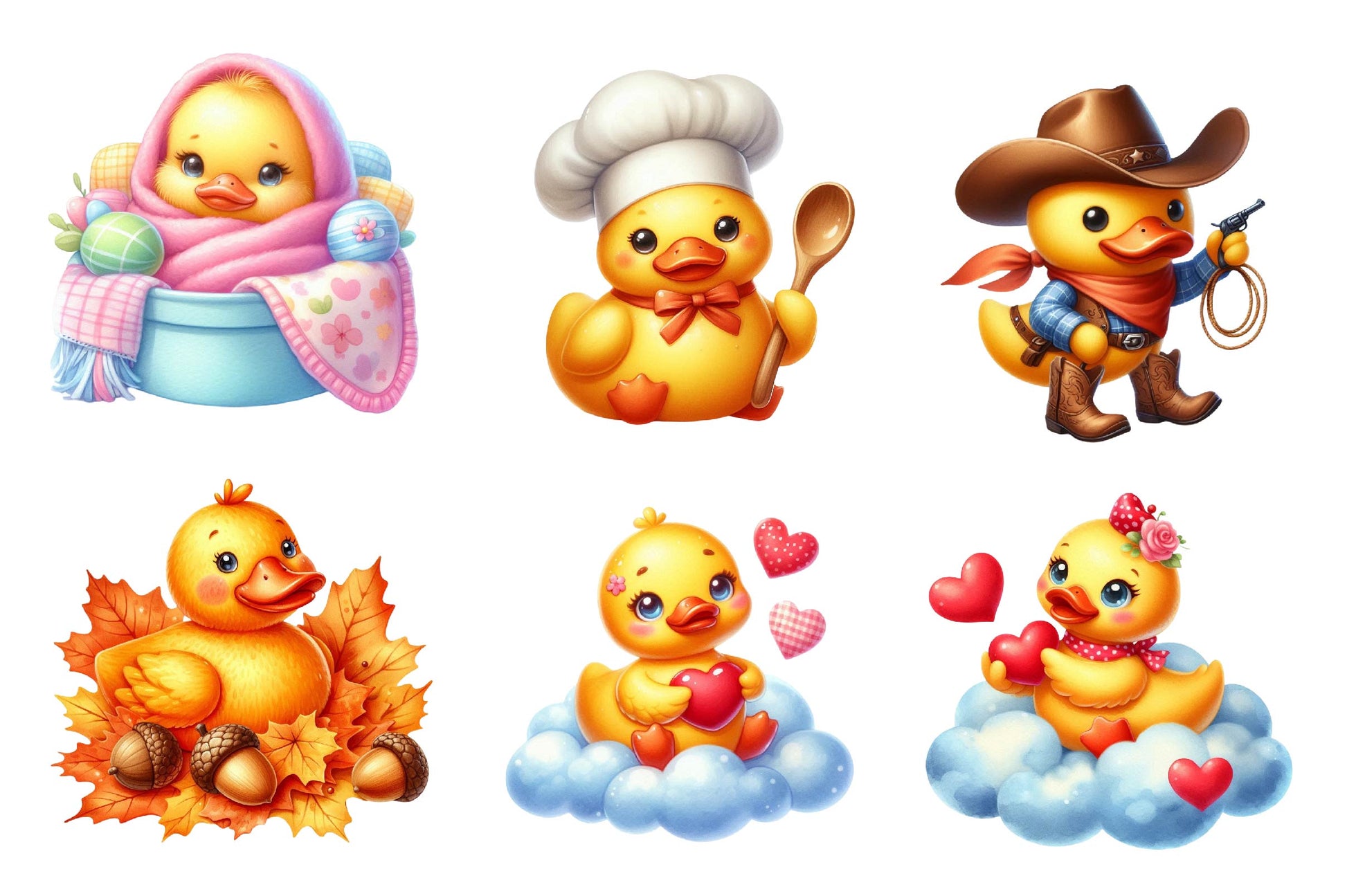 Cute Rubber Ducks Clipart Bundle - CraftNest - Digital Crafting and Art