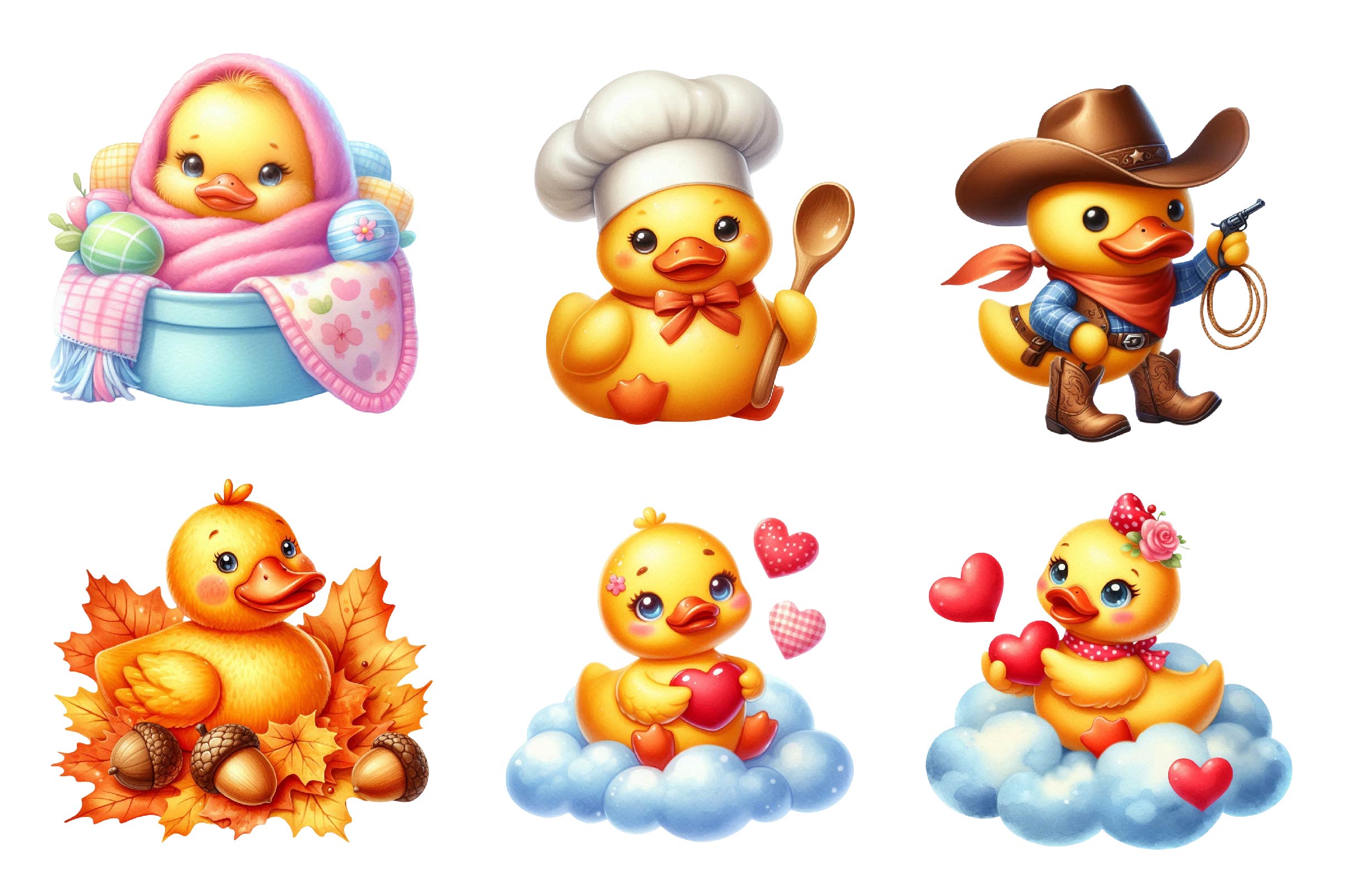 Cute Rubber Ducks Clipart Bundle - CraftNest - Digital Crafting and Art