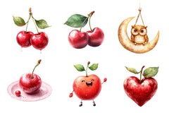 Cherry Fruit Berries Cherry Clipart Bundle - CraftNest - Digital Crafting and Art