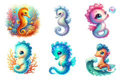 Summer Sea Horse Clipart Bundle - CraftNest - Digital Crafting and Art