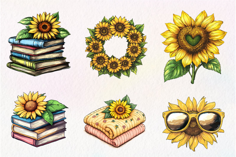 Sunflower Mothers Day Clipart Bundle 1 - CraftNest - Digital Crafting and Art