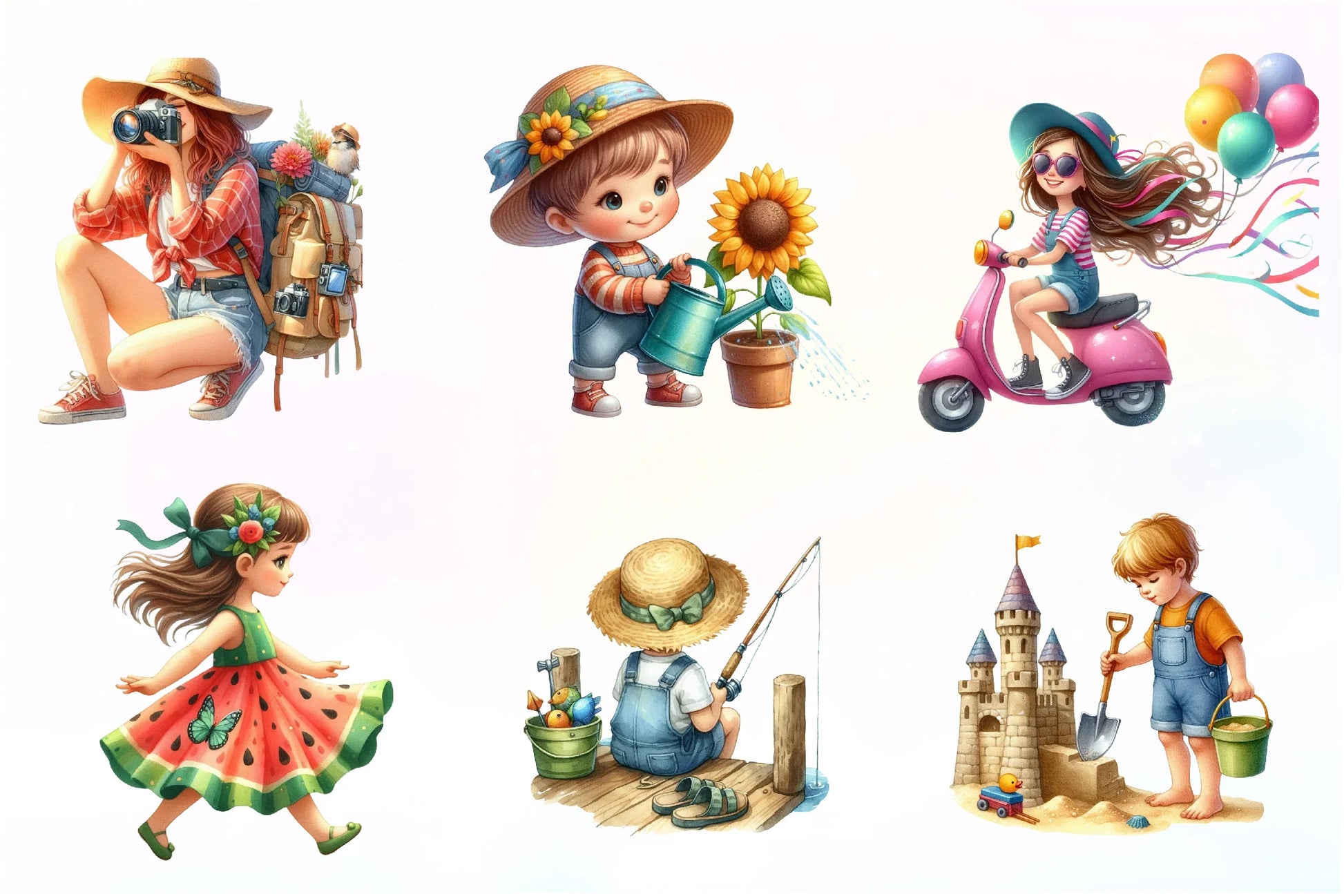 Summer Kids Clipart Bundle - CraftNest - Digital Crafting and Art