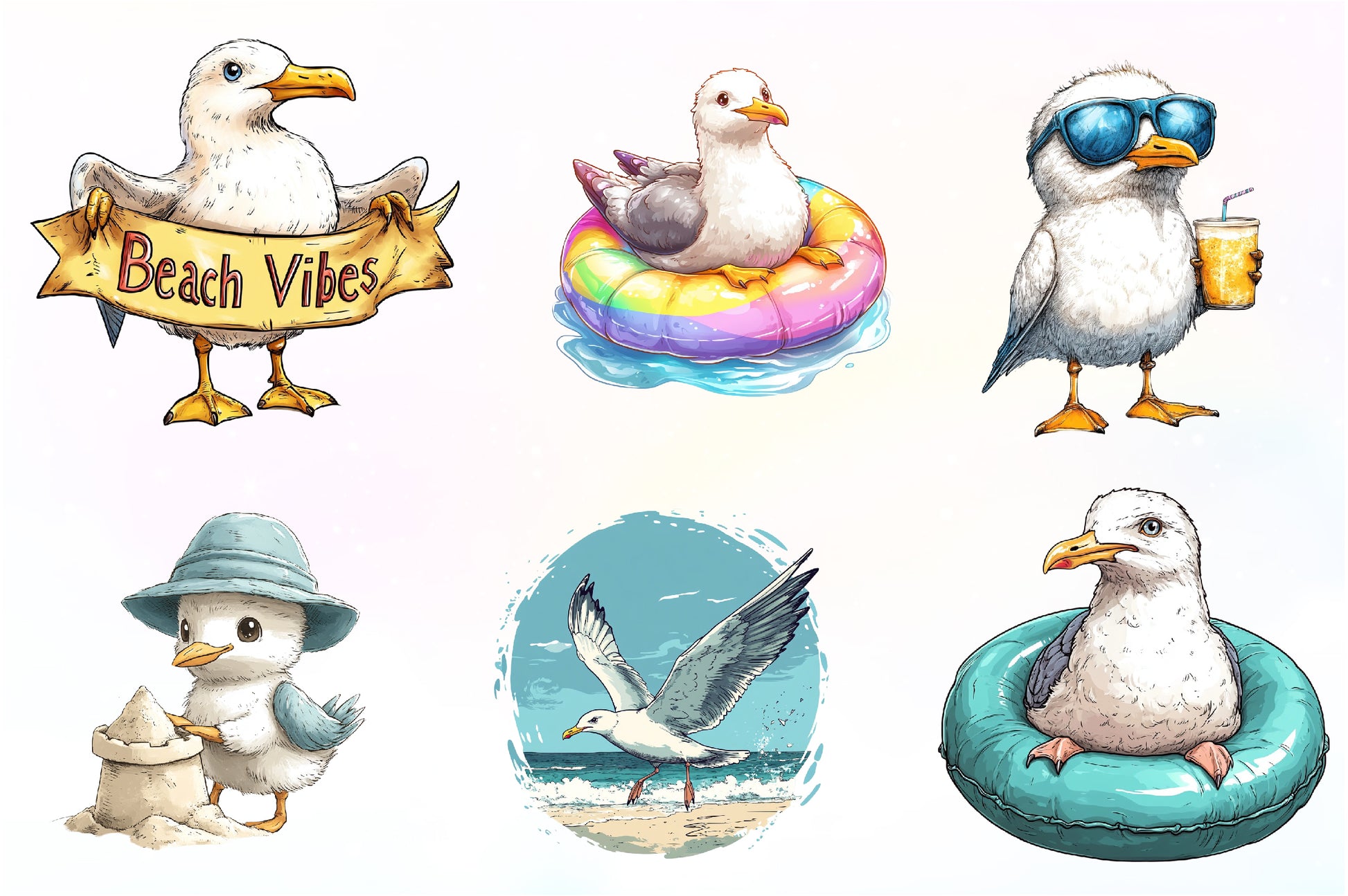 Cute Seagull Clipart Bundle - CraftNest - Digital Crafting and Art