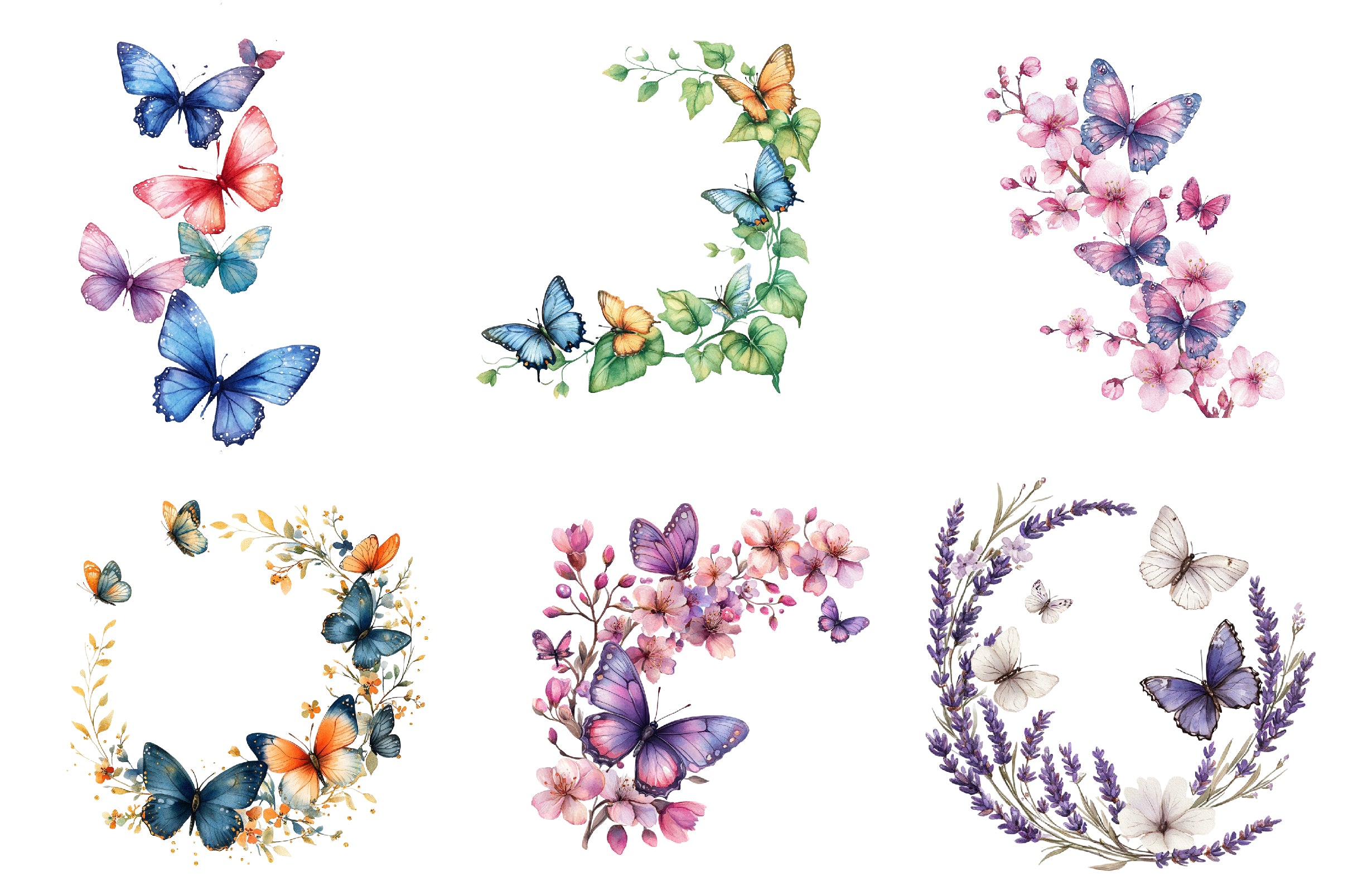 Spring Butterfly Border Clipart Bundle - CraftNest - Digital Crafting and Art