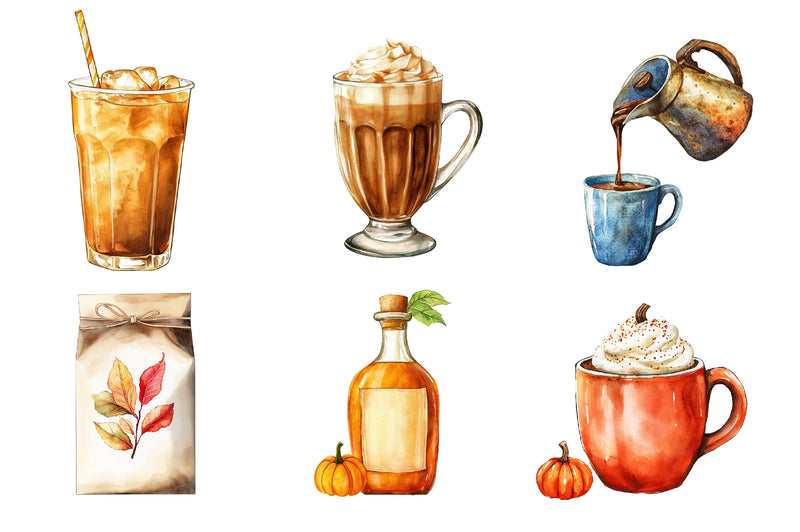 Cozy Autumn Coffee Clipart Bundle - CraftNest - Digital Crafting and Art