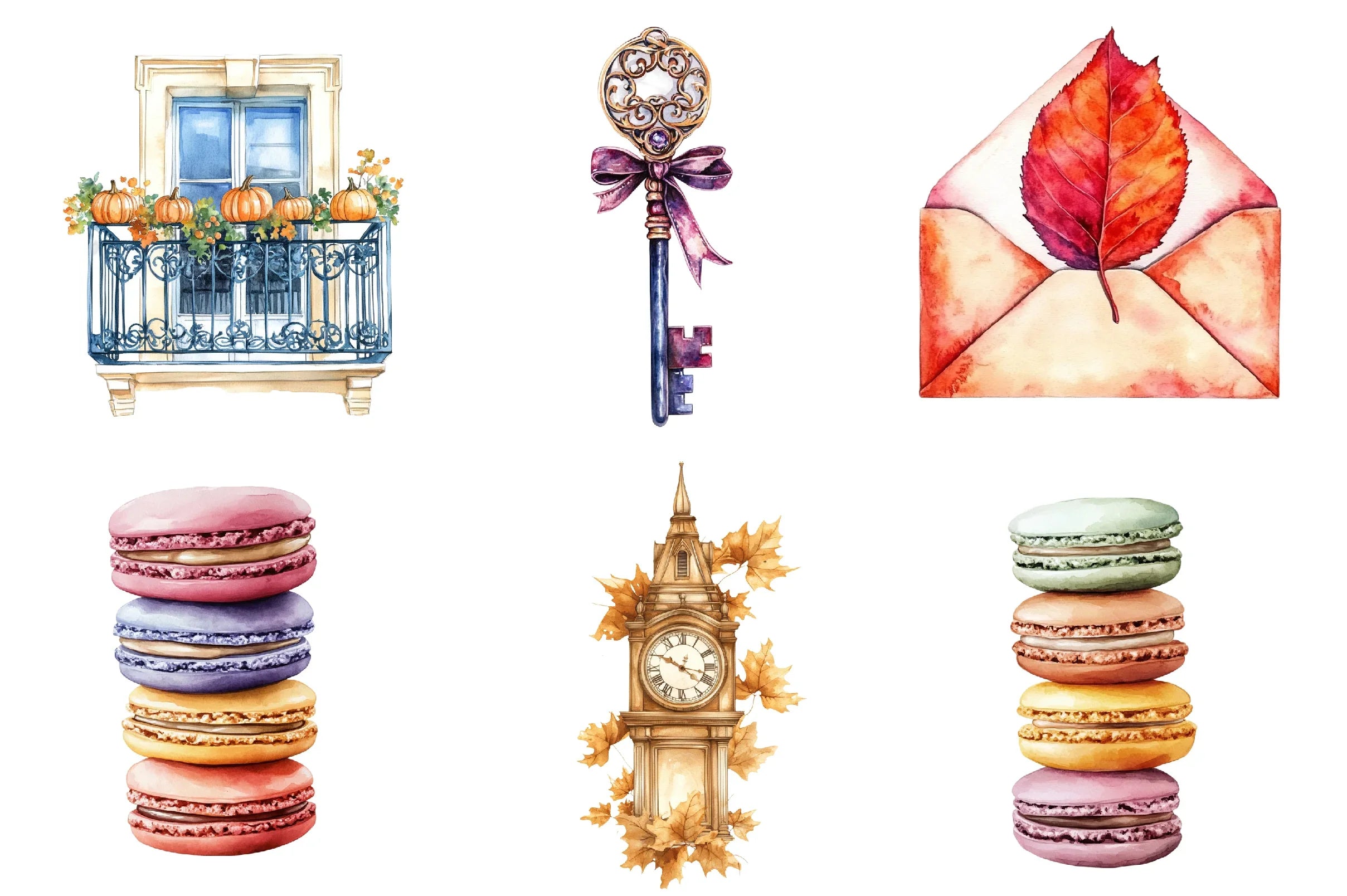 Antique Parisian Fall Clipart Bundle - CraftNest - Digital Crafting and Art