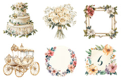 Antique Ivory Wedding Clipart Bundle - CraftNest - Digital Crafting and Art