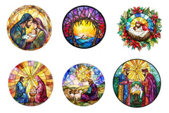 Round Stained Glass Nativity Clipart Bundle - CraftNest - Digital Crafting and Art