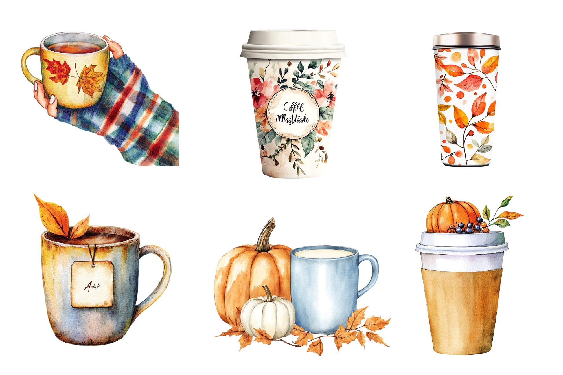 Fall Coffee Clipart Bundle - CraftNest - Digital Crafting and Art