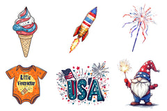 Red White & Boom Clipart Bundle - CraftNest - Digital Crafting and Art