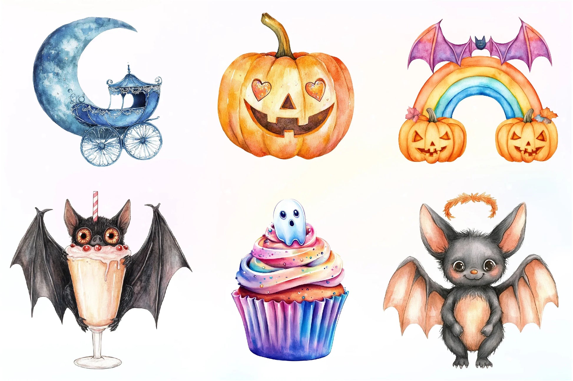 Dreamy Cute Halloween Clipart Bundle - CraftNest - Digital Crafting and Art