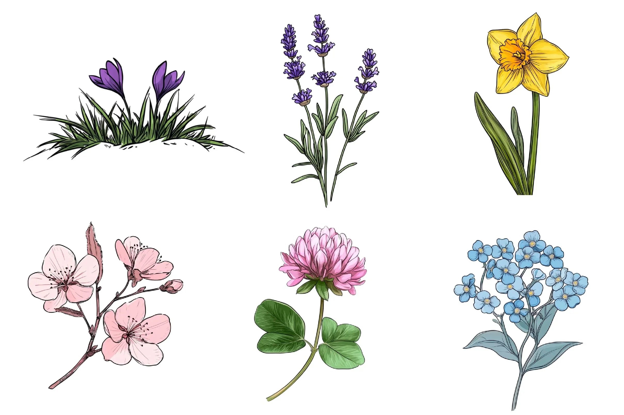 Spring Bloom Flower Clipart Bundle - CraftNest - Digital Crafting and Art