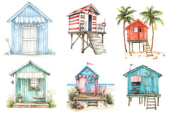 Summer Cozy Beach Hut Clipart Bundle - CraftNest - Digital Crafting and Art