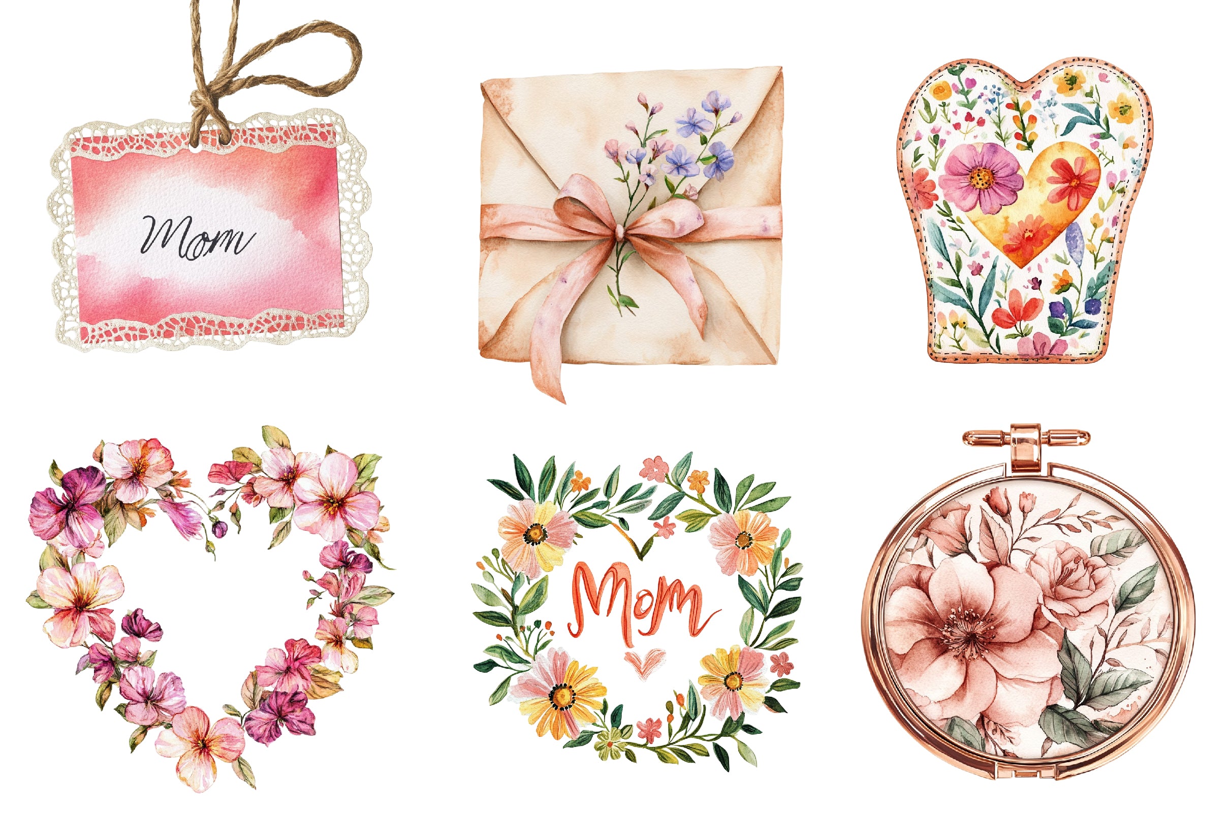 Romantic Mothers Day Clipart Bundle - CraftNest - Digital Crafting and Art
