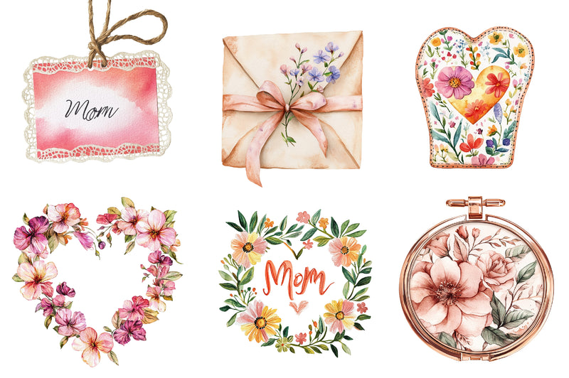 Romantic Mothers Day Clipart Bundle - CraftNest - Digital Crafting and Art