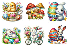 Easter Cute Bunny Clipart Bundle - CraftNest - Digital Crafting and Art