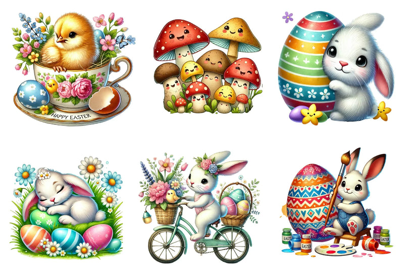 Easter Cute Bunny Clipart Bundle - CraftNest - Digital Crafting and Art