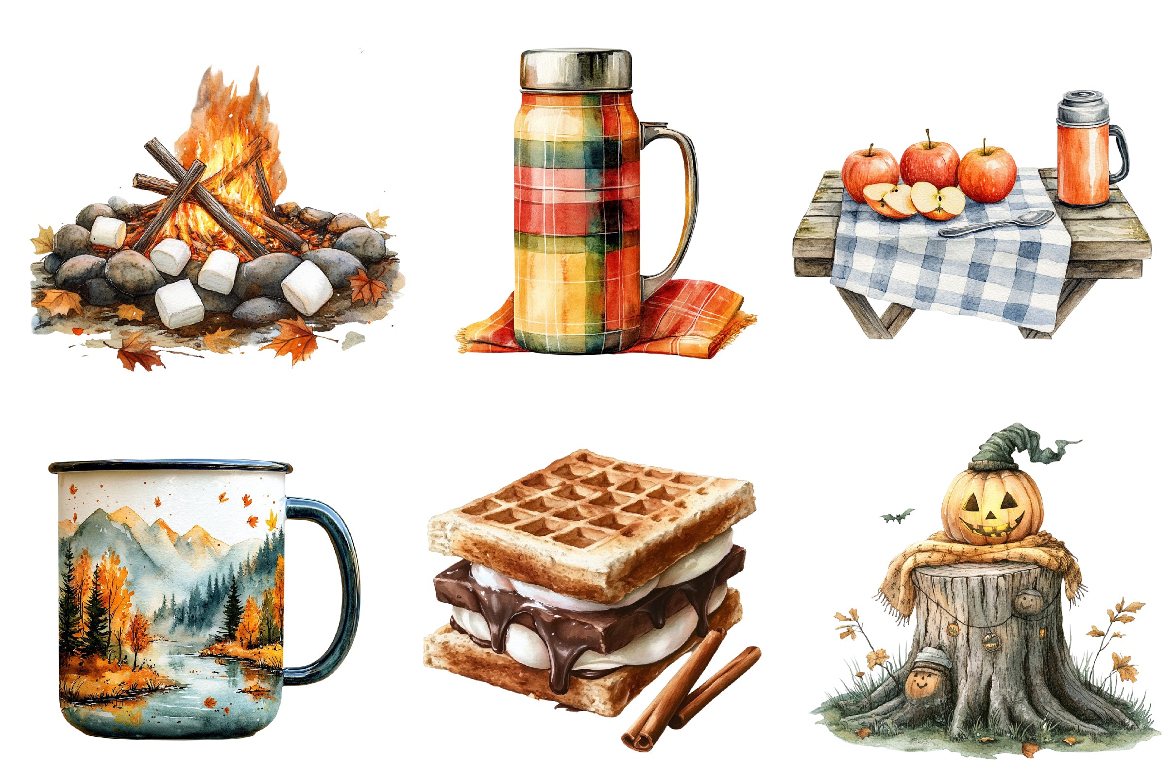 Autumn Camping Trip Clipart Bundle - CraftNest - Digital Crafting and Art
