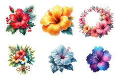 Hibiscus Flowers Clipart Bundle - CraftNest - Digital Crafting and Art