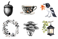 Black & White Autumn Clipart Bundle - CraftNest - Digital Crafting and Art
