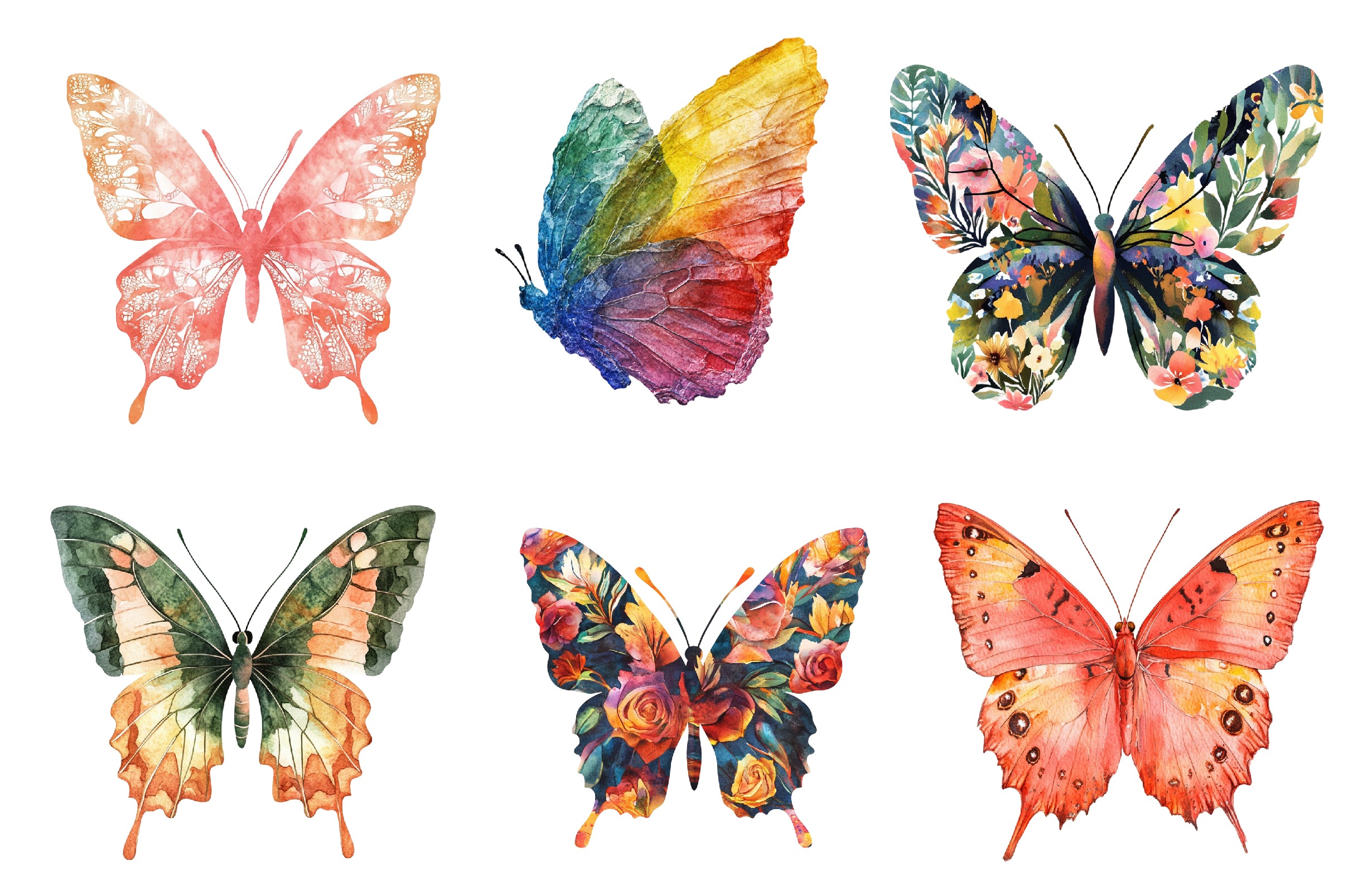 Butterfly Silhouettes Clipart Bundle - CraftNest - Digital Crafting and Art